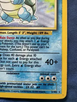 Blastoise - 2/102 - Pokemon Base Set Unlimited Holo Rare Card WOTC MP - Image 4