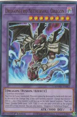 YUGIOH HOLO CARD DRAGONECRO NETHERSOUL DRAGON MAMA-EN062 1ST EDITION - Image 1