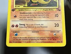 Magmar 39/62 (DMG) 1st Edition Uncommon Fossil Set 1996 WOTC Pokemon Card - Image 5