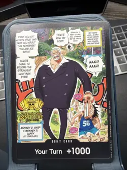 Monkey D Garp Luffy Manga 2nd Anniversary Tournament Promo DON!! One Piece Card - Image 1