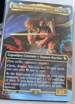 The Destined Warrior Borderless Non-Foil MTG Final Fantasy - Image 1