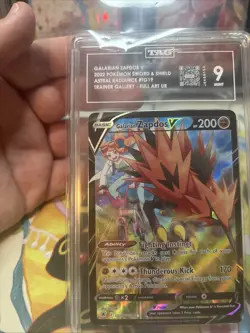 Pokemon Galarian Zapdos V TG19/TG30 Astral Radiance TAG 9 Mint - Image 2