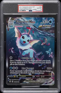 2021 POKEMON SWSH BLACK STAR PROMO #182 FULL ART/VAPOREON VMAX PSA 10 - Image 1