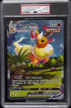 2021 POKEMON SWSH BLACK STAR PROMO #180 FULL ART/FLAREON VMAX PSA 10 - Image 1