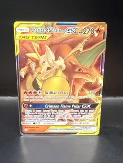 Pokemon Charizard & Braixen GX 22/236 Sm-Cosmic Eclipse Holo Tag Team - Image 2