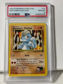 2000 Pokemon Gym Heroes Giovanni's Machop #72 PSA 8 - Image 1
