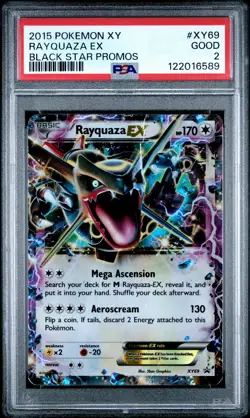 2015 POKEMON XY BLACK STAR PROMOS #XY69 RAYQUAZA EX PSA 2 - Image 1
