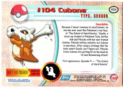 CUBONE #104 CROMO / CARD POKEMON TRADING CARDS 1999-2000 TOPPS - Image 2
