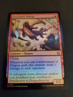 MTG Firespitter Whelp NM Foil Foundations - Image 1