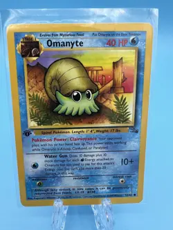 Pokemon Card Omanyte Fossil 52/62 1st Edition Common WOTC Vintage LP (3) - Image 1