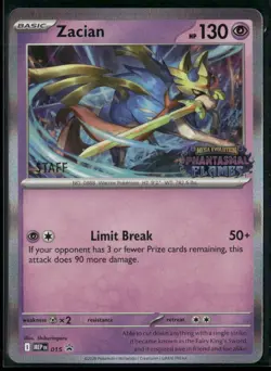 Zacian MEP 015 STAFF - Pokemon TCG Phantasmal Flames 2025 Promo NM - Image 1