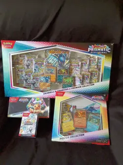 pokemon prismatic evolutions 4 PCs Lot Lucario & Tyranitar Ex Premium... - Image 1