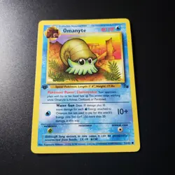 1999 Pokemon 1st Edition Fossil Set Omanyte 52/62 LP - Image 1