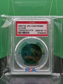 PSA 10 Gloom Coin Tamamushi City Gym Promo 1998 Japanese Pokemon TCG C/G/M TM - Image 1