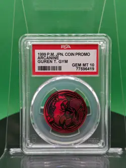 PSA 10 Arcanine Coin Guren Town Gym Promo 1999 Japanese Pokemon TCG C/G TM - Image 4