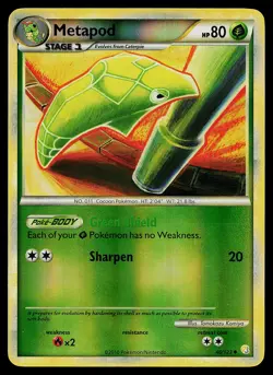 Pokemon Card - Metapod HeartGold SoulSilver 46/123 Reverse Holo - Image 1