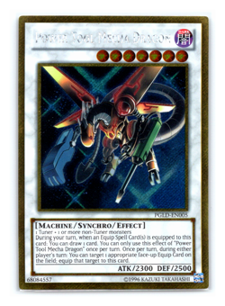 Power Tool Mecha Dragon - PGLD-EN005 - Gold Secret Rare - Yugioh LP - Image 1