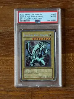 2002 Yu-Gi-Oh! Promo Blue-Eyes White Dragon Collector’s Tin #BPT-003 PSA 6 - Image 1