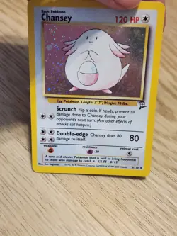 2000 Pokemon CHANSEY Base Set 2 HOLO Foil Rare Card 3/130 WotC 2nd Edition NM - Image 2