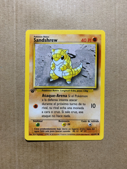 1st Edition SPANISH Sandshrew 62/102 Base Set - Common Pokemon Card - NM/Mint - Image 1