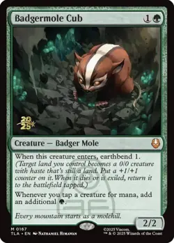 Magic: The Gathering Badgermole Cub Foil Promo Near Mint - Image 1