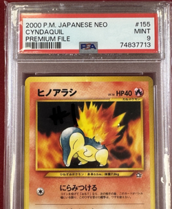 2000 Pokemon Japanese Neo Premium File Cyndaquil #155 Graded PSA 9 - Image 4
