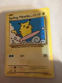 2016 Pokemon TCG Surfing Pikachu 111/108 Black Star Promo - Buy It Now - Image 1