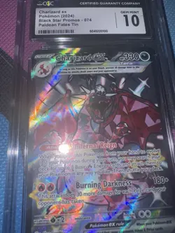 Charizard Ex Black Star Promo #74 Gem Mint 10 Paldean Fates Tins 2024 Pokemon - Image 1