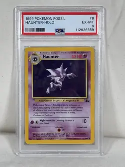 1999 Pokemon Fossil Haunter Holo Card 6/62 PSA 6 Ex-MT - Image 1
