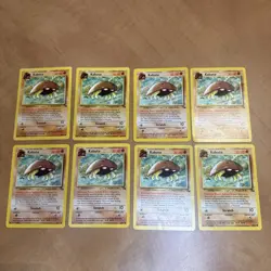 8X Bundle Pokemon TCG Kabuto Fossil Cards 50/62 Regular LP / MP - Image 1
