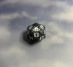 MTG Eldritch Moon Spindown Dice D20 Magic the Gathering Black & White Specked - Image 1
