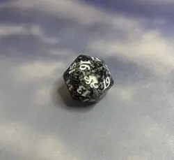 MTG Eldritch Moon Spindown Dice D20 Magic the Gathering Black & White Specked - Image 2