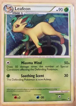 Leafeon 13/95 Holo Rare Call of Legends Pokemon Card Moderate Play See Pictures - Image 1