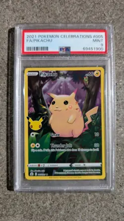 2021 POKEMON CELEBRATIONS #005 FULL ART/PIKACHU MINT PSA 9 - Image 1