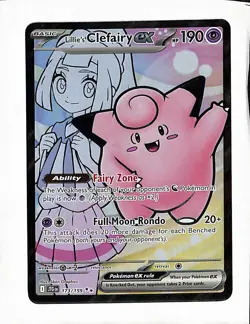 Pokemon TCG Pokemon Lillie's Clefairy Ex Clefairy Ultra Rare Holo - Image 1