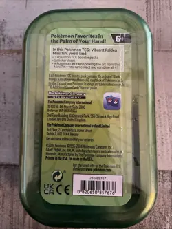 Pokemon TCG: Vibrant Paldea Mini Tin featuring Espathra and Ampharos on the lid - Image 2