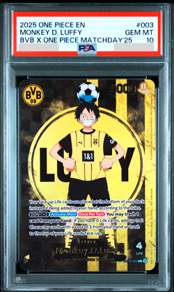 PSA 10 Luffy ST13-003 BVB Borussia Dortmund ONE PIECE Matchday Promo Card - Image 1