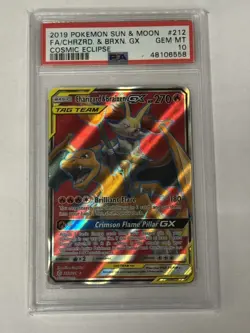 Charizard & Braixen GX 212/236 PSA 10 Pokemon Tag Team Cosmic Eclipse Sun & Moon - Image 3
