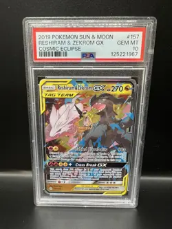 Pokemon Reshiram & Zekrom GX 157/236 Cosmic Eclipse PSA 10 Gem Mint - Image 1