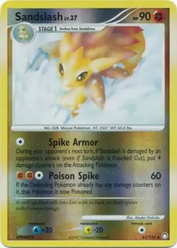 Moderately Played, English Pokemon Reverse Holo Sandslash - 61/123 - Uncommon - - Image 1