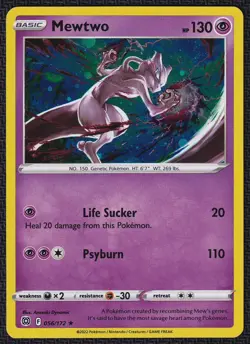 Pokemon Mewtwo 056/172 Cosmos Holo Mew V Box US Exclusive - Image 1