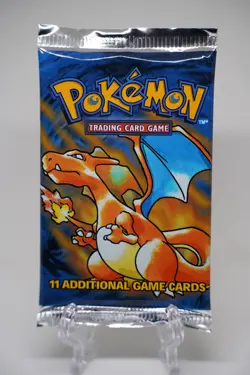 Pokemon TCG Base Set Unlimited Booster Pack Charizard Art WOTC Sealed - Image 1