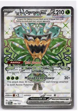Teal Mask Ogerpon ex - Ultra Rare SV06: Twilight Masquerade 190/167 NM Pokemon - Image 1