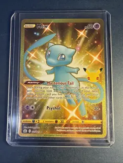 Pokemon Gold Mew TCG Celebrations Card 025/025 Full Art - Image 1