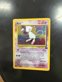 Pokemon TCG Mew Black Star Promo Card Wizards of The Coast 9 Holo 1999 Swirl - Image 1