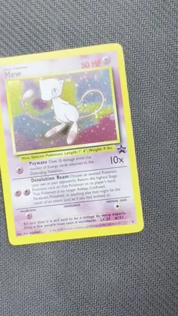 Pokemon TCG Mew Black Star Promo Card Wizards of The Coast 9 Holo 1999 Swirl - Image 2