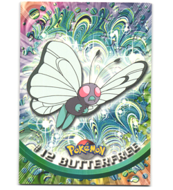 Pokemon 1999 Light Play Topps Series 1 3rd Print Green Logo Butterfree 12 - Image 1
