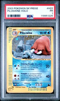 PSA 1 HUGE SWIRL 2003 Skyridge Piloswine Holo Foil H22/H32 E-Reader Pokemon - Image 1