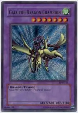 Gaia the Dragon Champion - LOB-125 - Secret Rare - Unlimited Edition - Damaged - Image 1