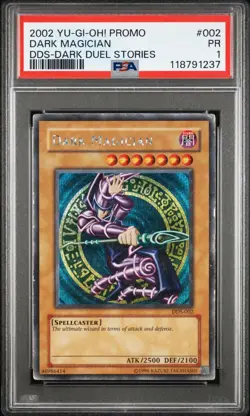 PSA 1 Dark Magician DDS-002 YuGiOh Dark Duel Stories Promo Prismatic Secret Rare - Image 1